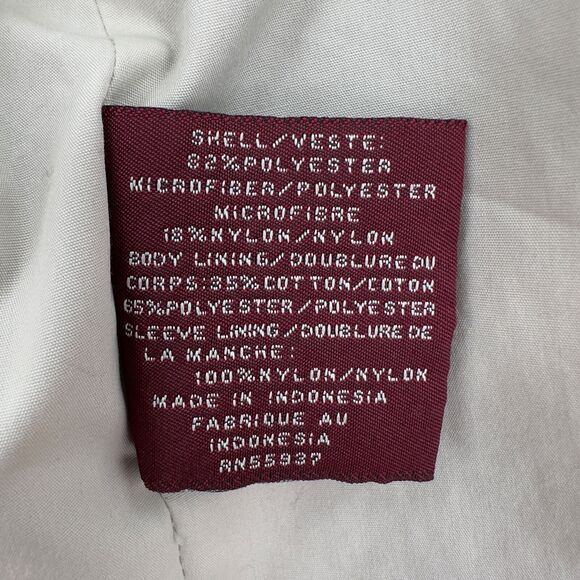 Newport Harbor Tan Button-Front Zip High Collar Flap Pockets Trench Coat Large - Picture 7 of 11